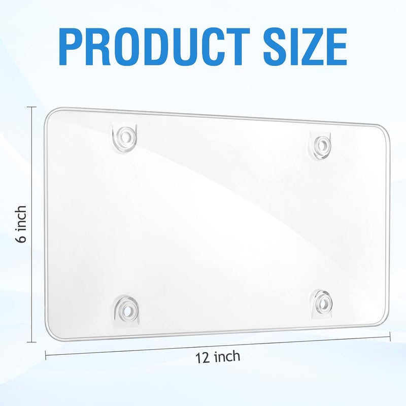Datanly 2 Pack Clear License Plate Covers Unbreakable License Plate Protector Clear Flat Cover Frame Shields with Screws - Image 4